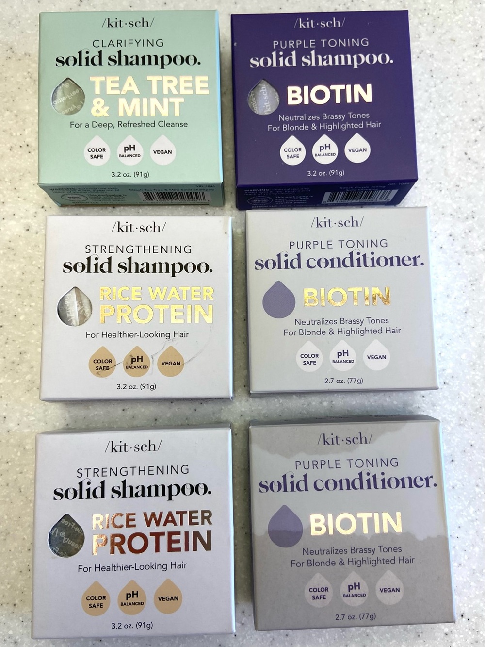 4 Kitsch Solid Shampoo Bars
2 Kitsch Conditioner Bars ~NEW
Biotin/strengthening